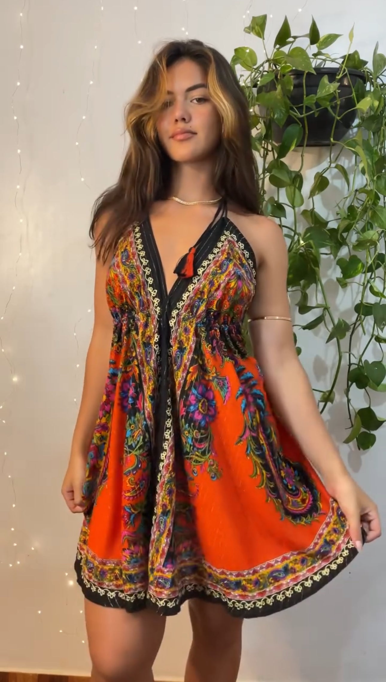 vestido Saanvi Laranja batik