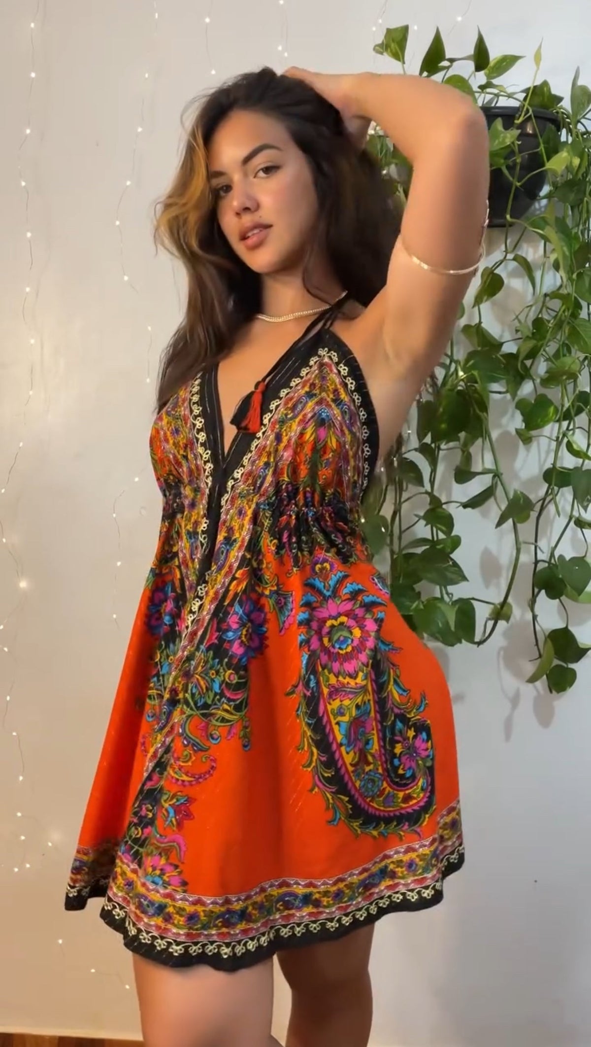 vestido Saanvi Laranja batik