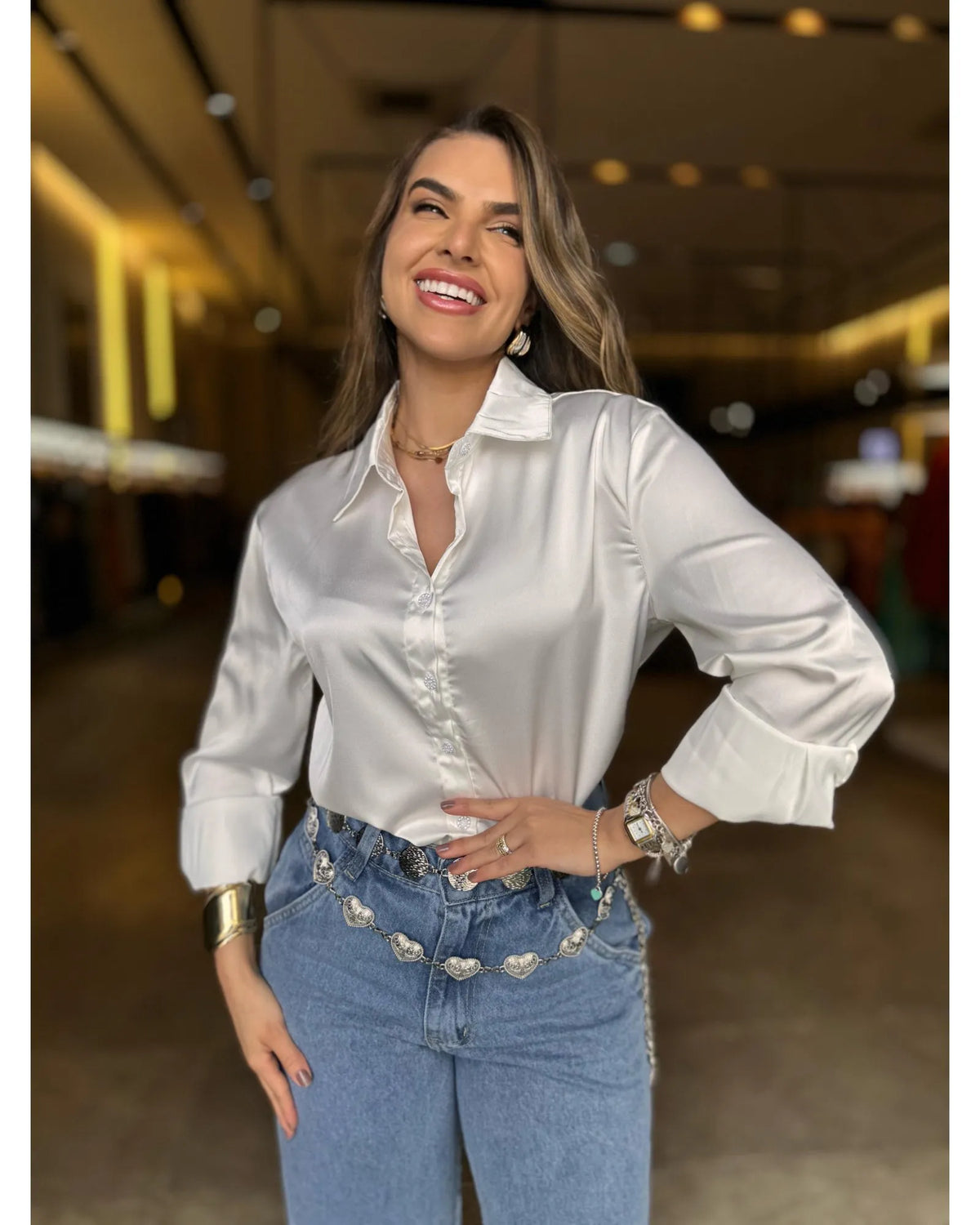 Camisa Cetim Angela