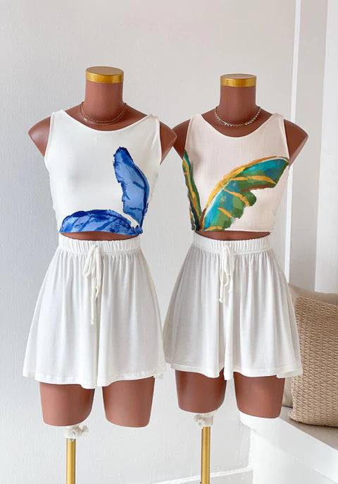 Cropped Sobeana estampado